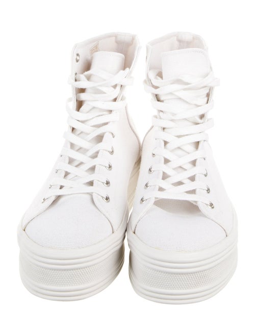 Celine Canvas Leather Trim Embellishment Sneakers