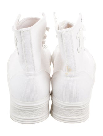Celine Canvas Leather Trim Embellishment Sneakers