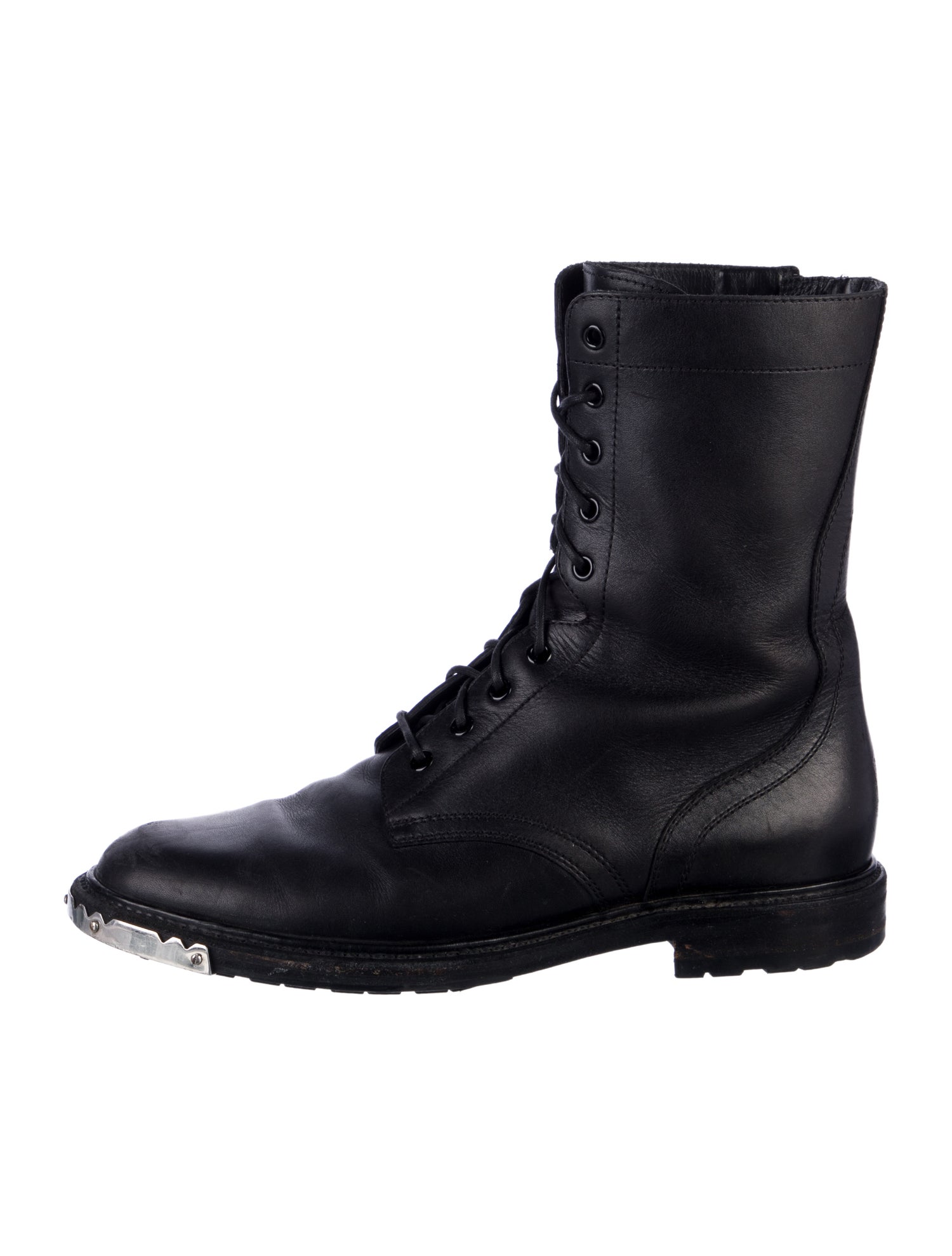 Celine Leather Lace-Up Boots