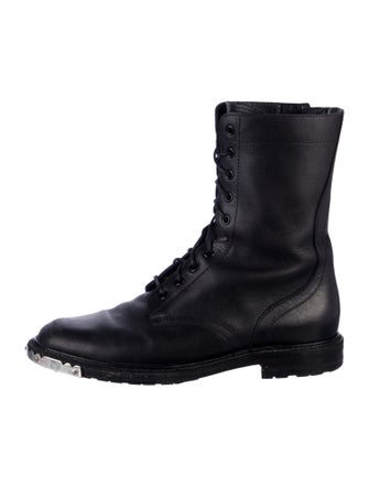 Celine Leather Lace-Up Boots