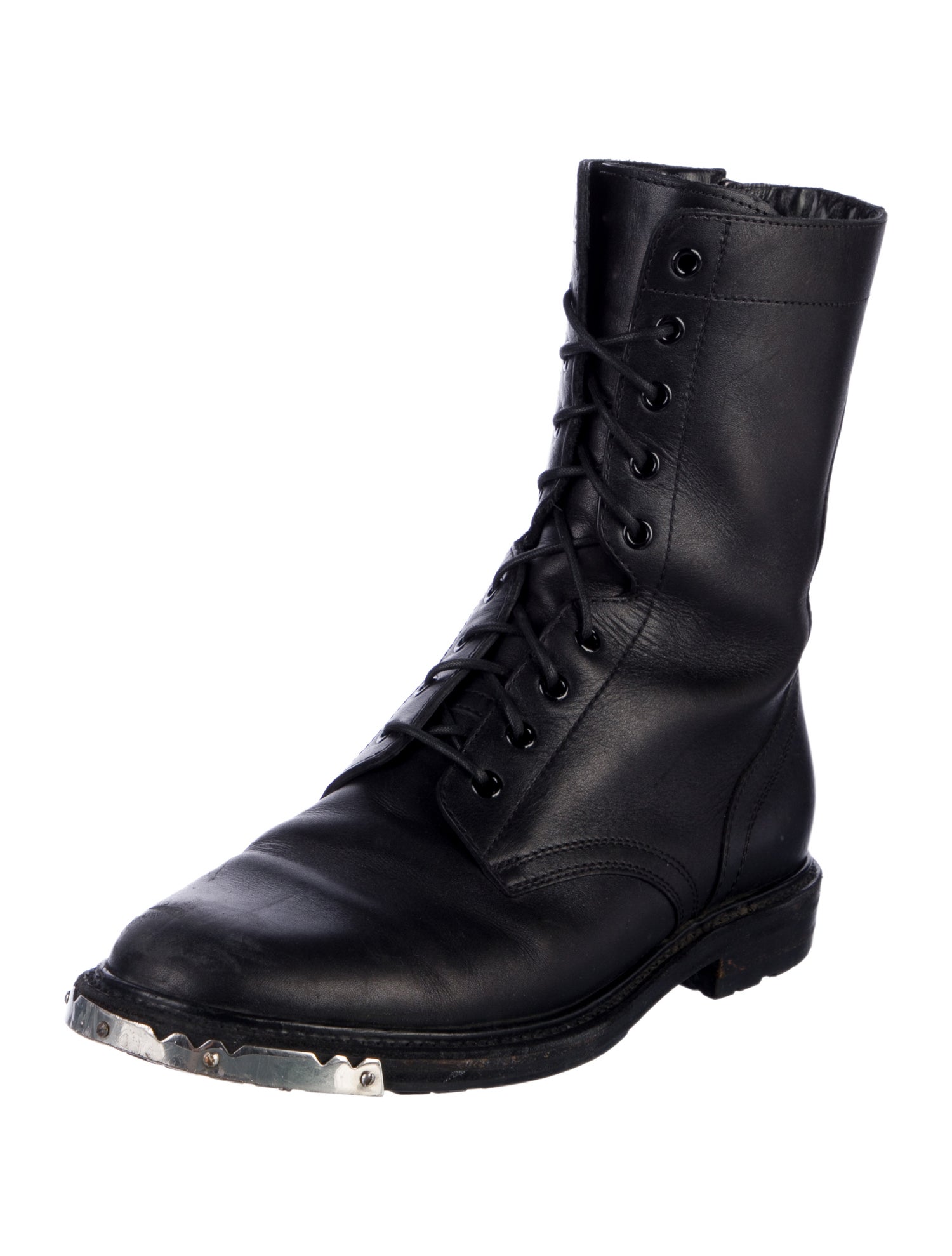 Celine Leather Lace-Up Boots