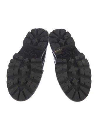 Celine Leather Fringe Trim Accent Loafers