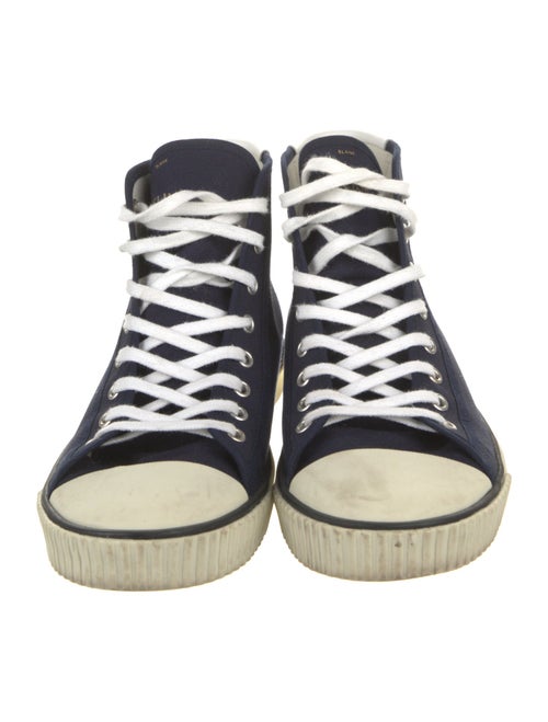 Celine Canvas Leather Trim Embellishment Sneakers