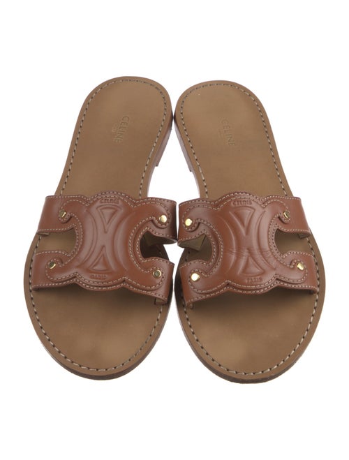 Celine Triomphe Leather Slides