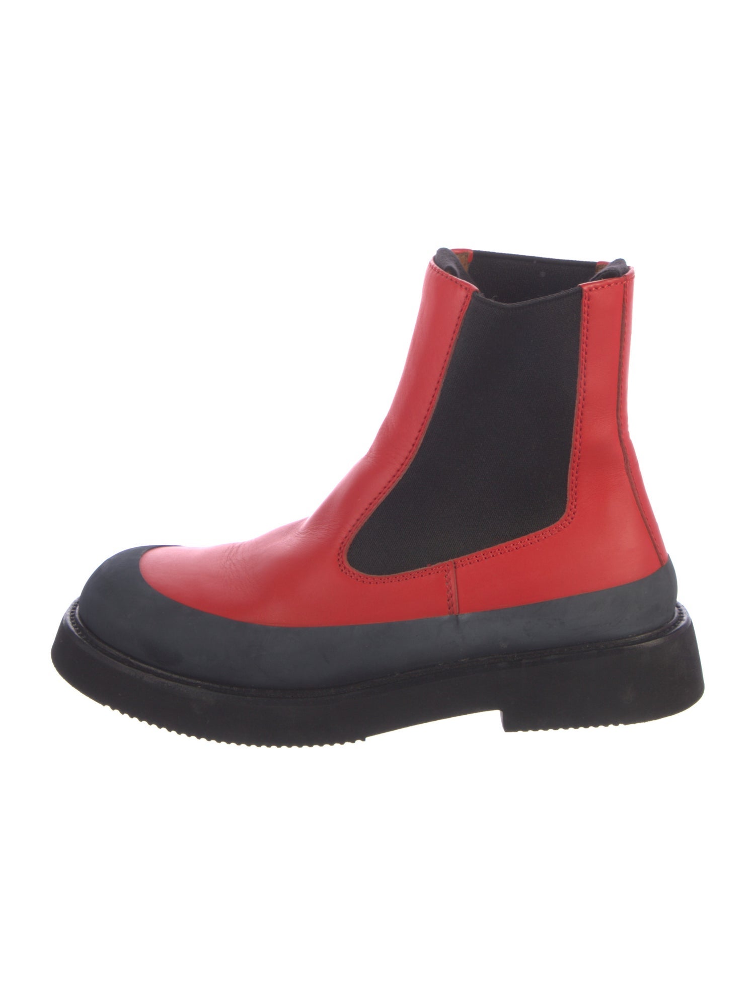 Celine Leather Colorblock Pattern Chelsea Boots