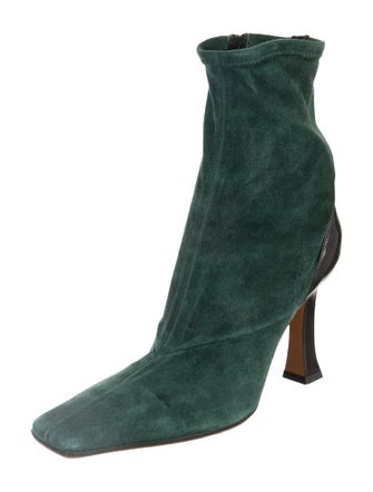 Celine Suede Colorblock Pattern Sock Boots