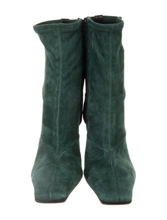 Celine Suede Colorblock Pattern Sock Boots