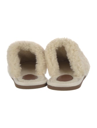Celine Shearling Embroidered Accent Mules