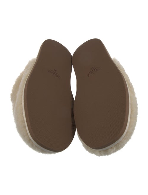 Celine Shearling Embroidered Accent Mules