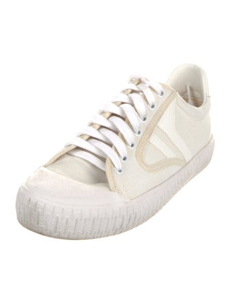 Celine Canvas Leather Trim Embellishment Sneakers