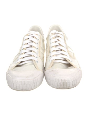Celine Canvas Leather Trim Embellishment Sneakers