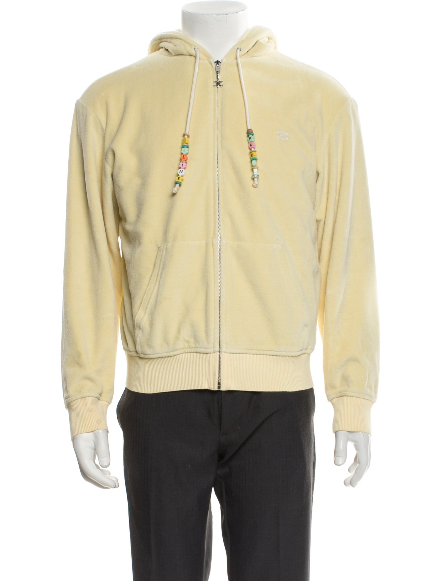 Celine Triomphe Velour Thermal Lined Hoodie