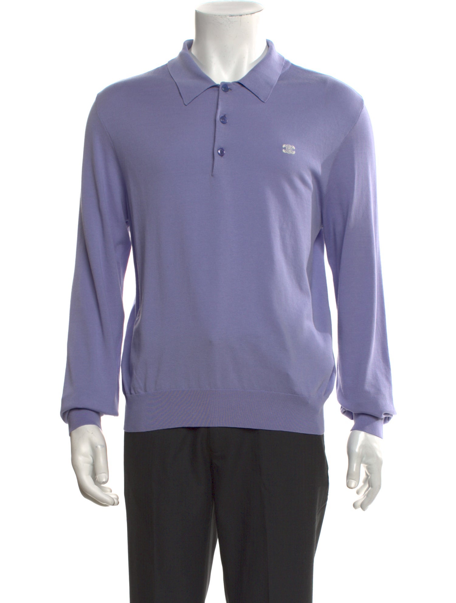 Celine Collar Long Sleeve Polo Shirt w/ Tags