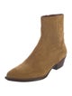 Celine Suede Embroidered Accent Boots