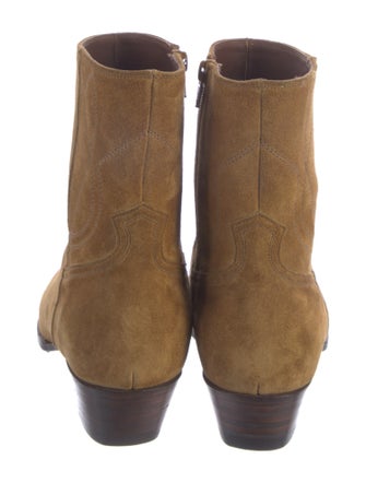 Celine Suede Embroidered Accent Boots