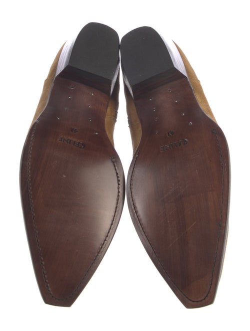 Celine Suede Embroidered Accent Boots