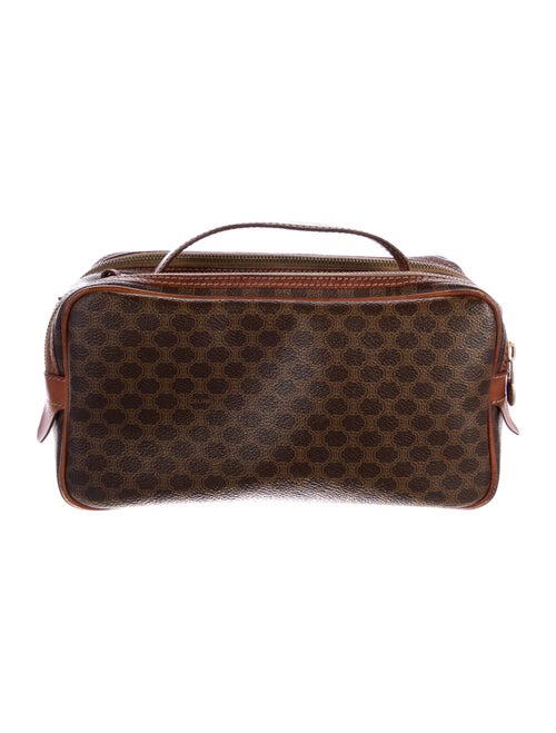 Celine womens brown leather cosmetic bag