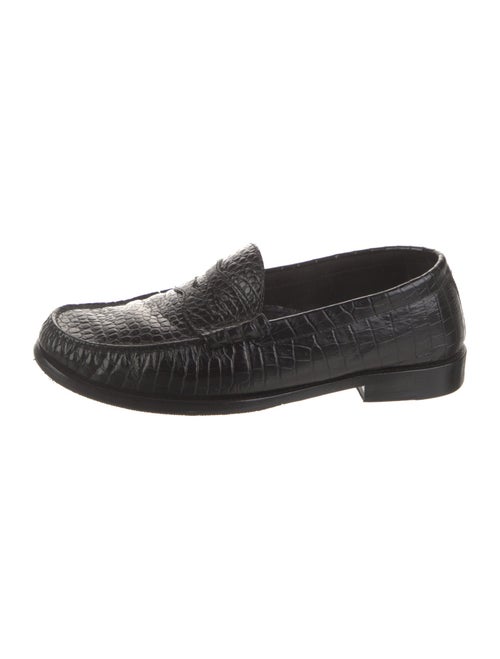 Celine Embossed Leather Dress Loafers