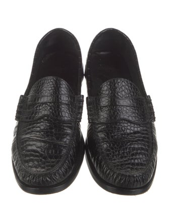 Celine Embossed Leather Dress Loafers