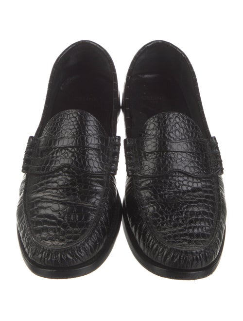 Celine Embossed Leather Dress Loafers
