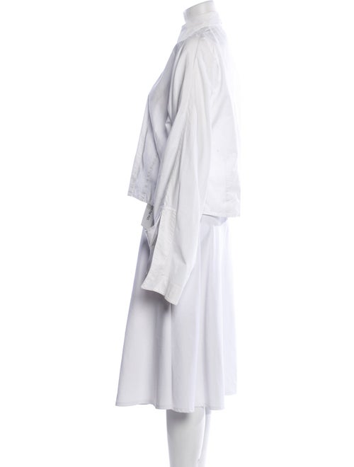 Celine Mock Neck Three-Quarter Sleeve Button-Up Top