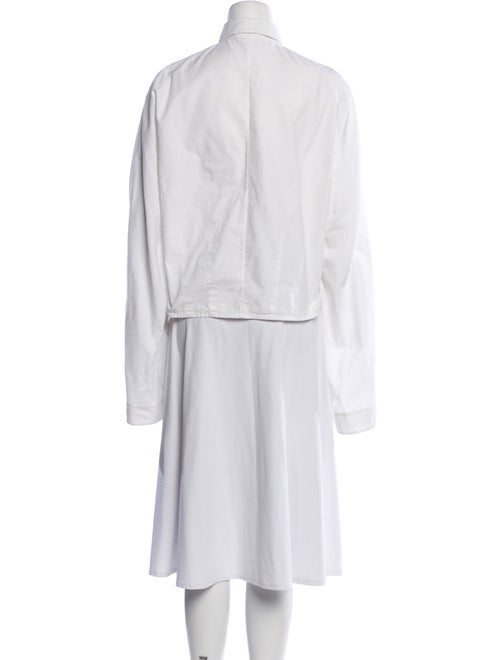 Celine Mock Neck Three-Quarter Sleeve Button-Up Top