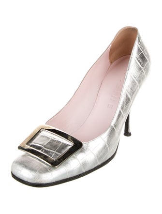 Celine Embossed Leather Printed Pumps