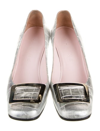 Celine Embossed Leather Printed Pumps