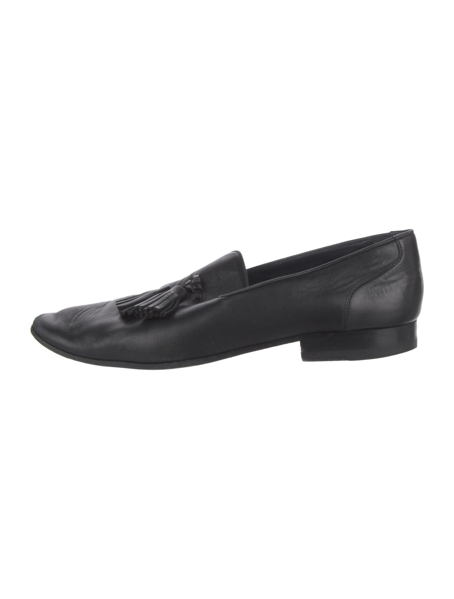 Celine Leather Tassel Accents Loafers