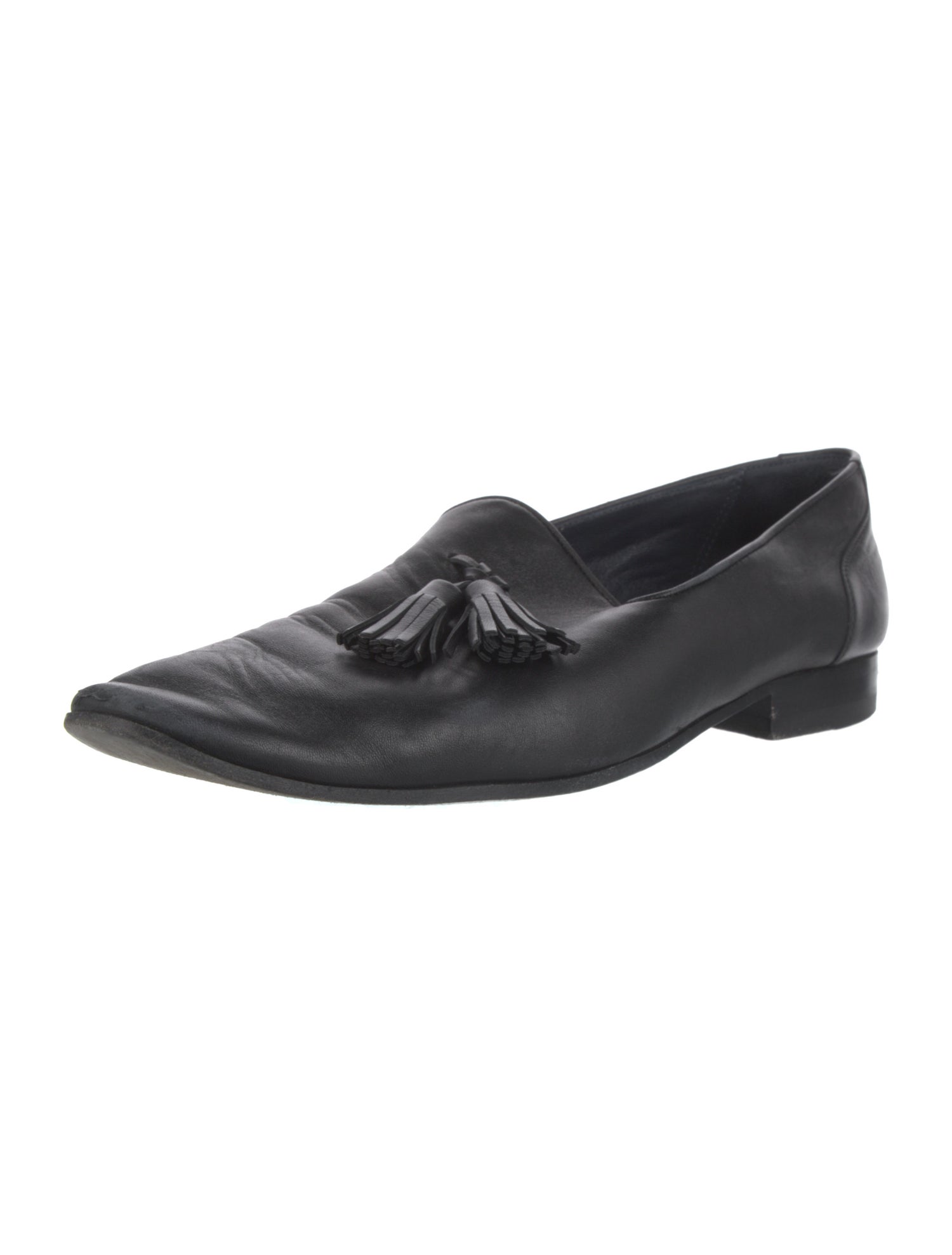 Celine Leather Tassel Accents Loafers
