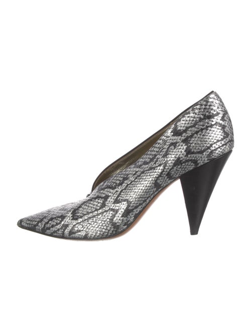 Celine Embossed Leather Printed Pumps