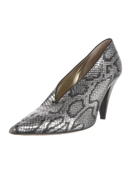 Celine Embossed Leather Printed Pumps