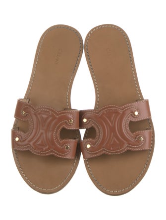 Celine Leather Cutout Accent Slides