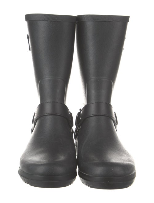Celine Rubber Leather Trim Embellishment Rain Boots
