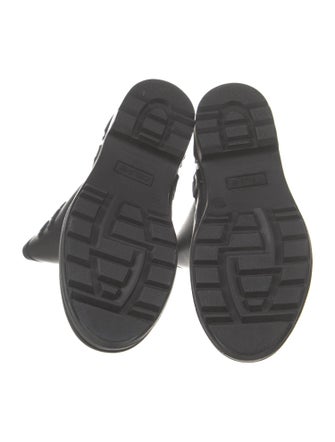 Celine Rubber Leather Trim Embellishment Rain Boots