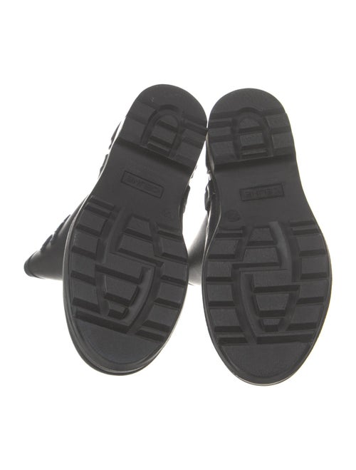 Celine Rubber Leather Trim Embellishment Rain Boots