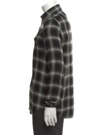 Celine Plaid Print Long Sleeve Shirt