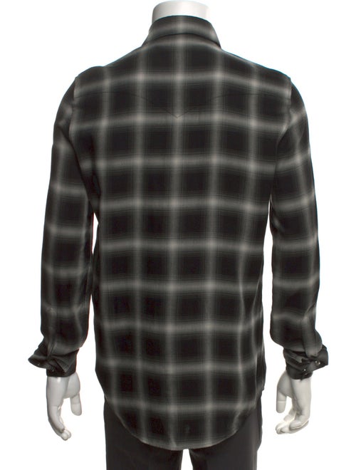 Celine Plaid Print Long Sleeve Shirt