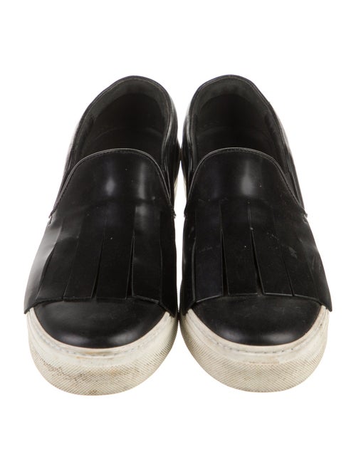 Celine Leather Fringe Trim Accent Sneakers