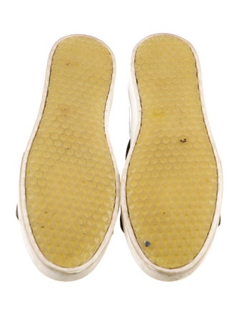 Celine Leather Fringe Trim Accent Sneakers