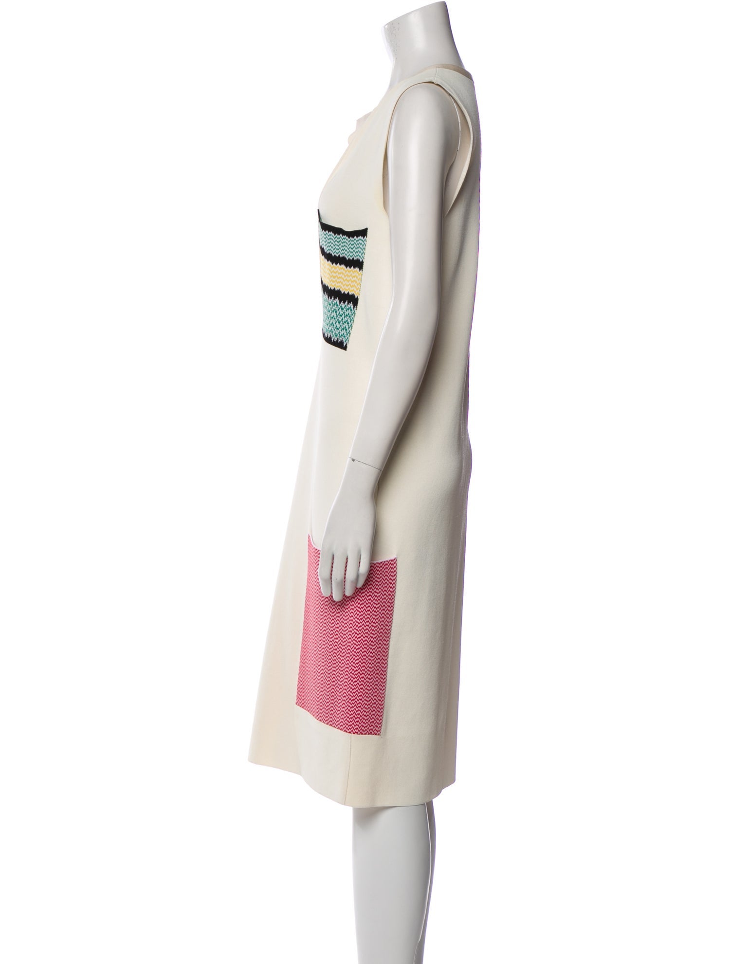Celine Colorblock Pattern Midi Length Dress