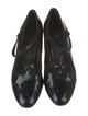 Celine Patent Leather Grosgrain Trim T-Strap Pumps