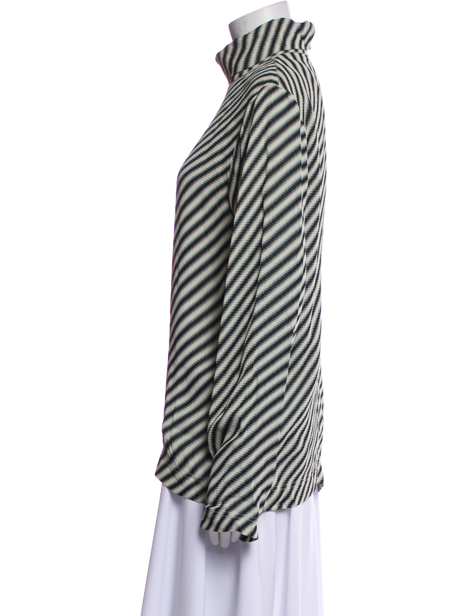 Celine Striped Mock Neck Blouse