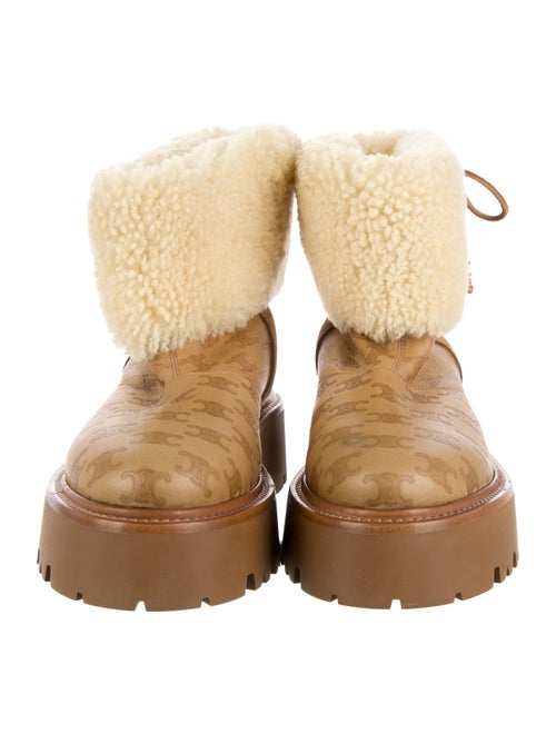 Celine Suede Printed Combat Boots