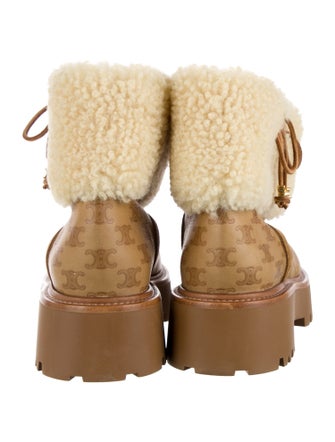 Celine Suede Printed Combat Boots