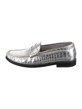 Celine Embossed Leather Loafers