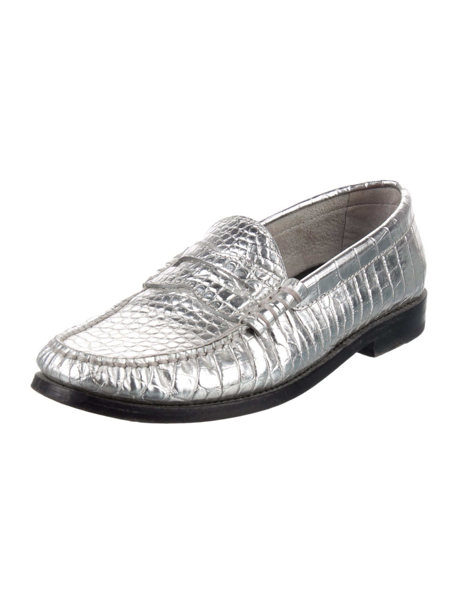 Celine Embossed Leather Loafers