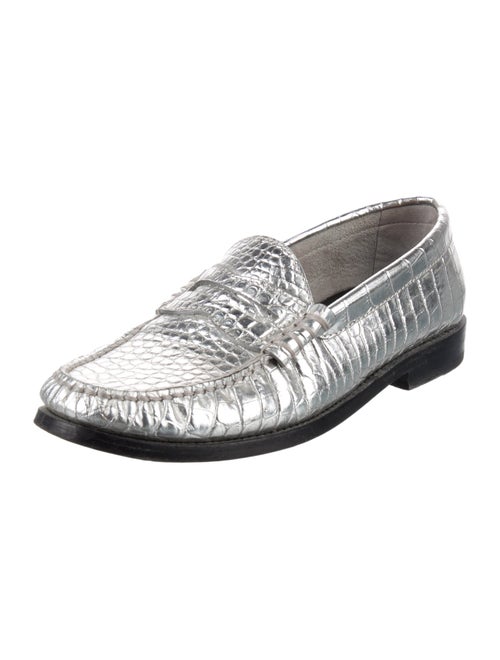 Celine Embossed Leather Loafers