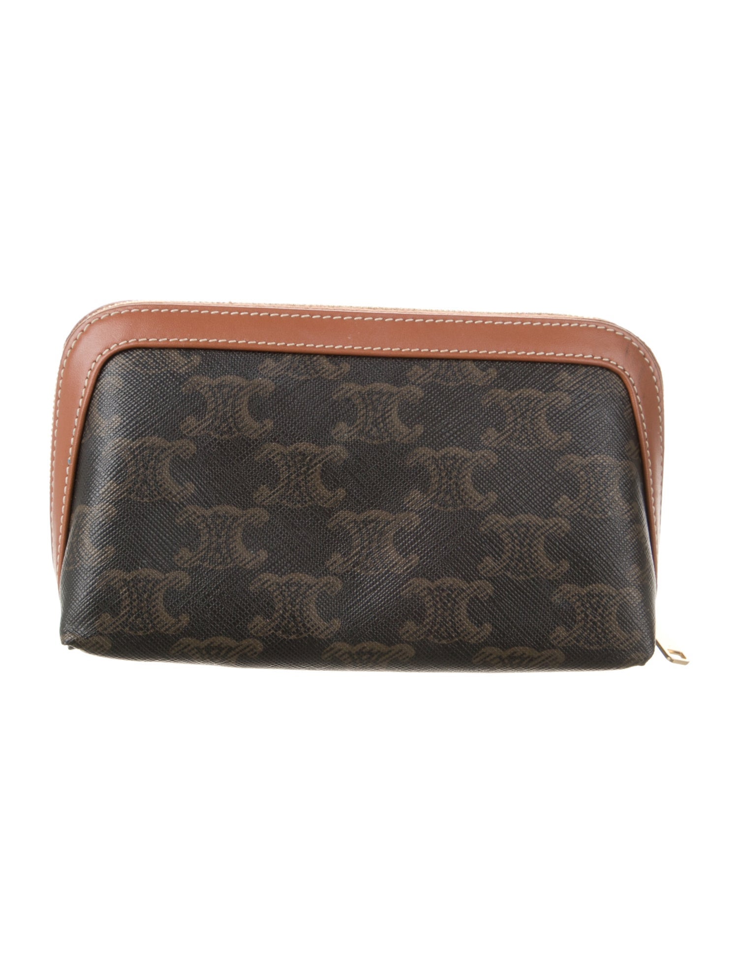 Celine Coated Canvas Cosmetic Bag.