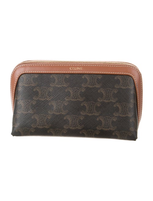 Celine Coated Canvas Cosmetic Bag.